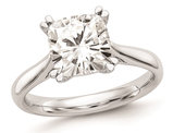 2.50 Carat (ctw VS2, D-E-F) Certified Cushion-Cut Lab Grown Diamond Solitaire Engagement Ring in 14K White Gold